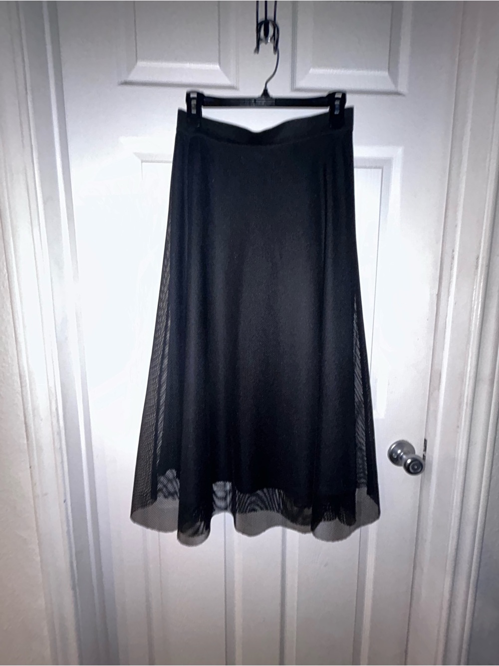 Zara Black A-Line Fishnet Midaxi Skirt